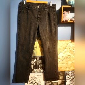 Black Santana Straight Leg Mid Rise Jeans
